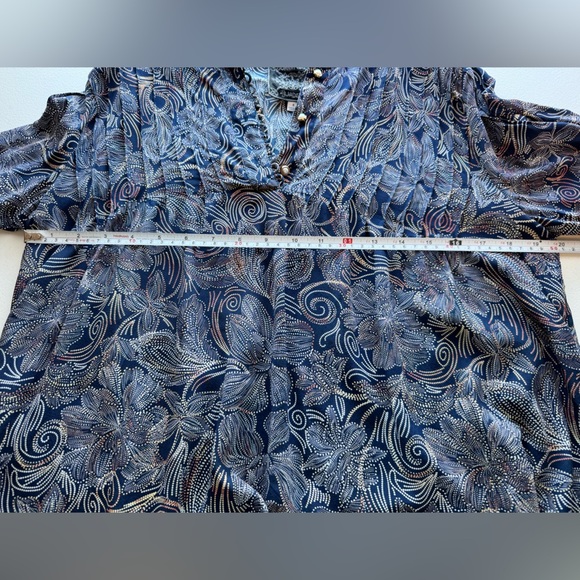 Johnny Was Jade Venus Peasant Blouse 100% Silk Size Small - Picture 6 of 10